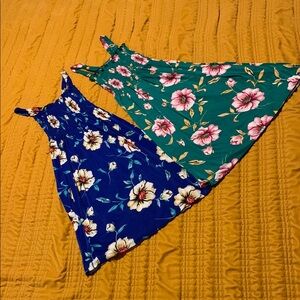 Floral Maxi Dresses in Blue and Green